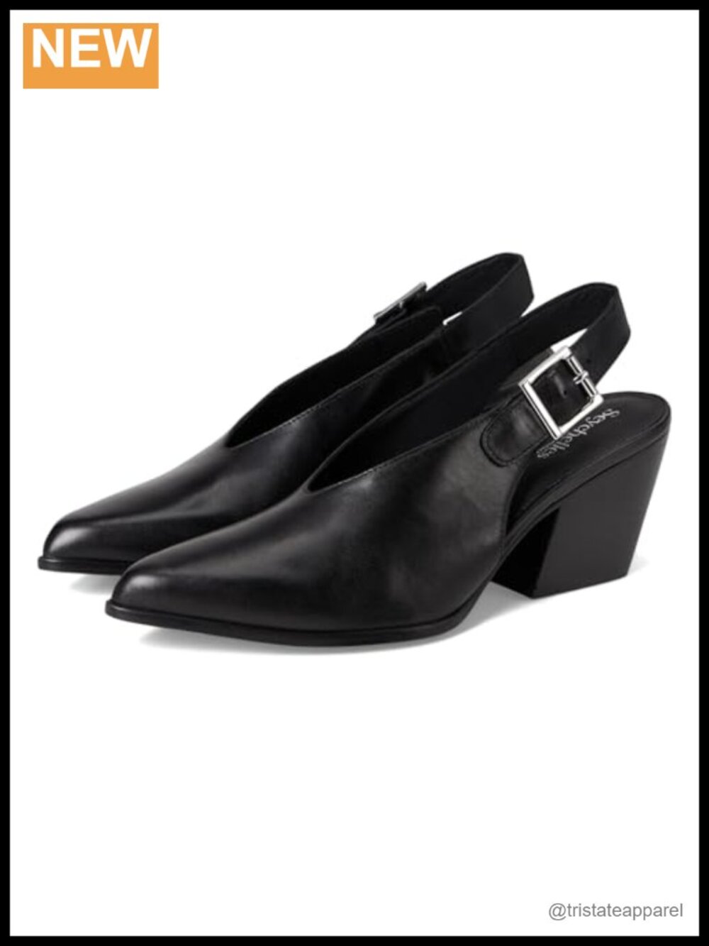 Seychelles Leather Pointed Toe Cuban Heel Pump with Adjustable Heel Strap